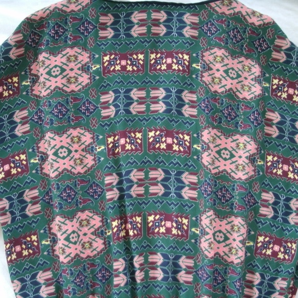 Forever 21 Dress Tribal Aztec Green Flutter Sleeves Elastic Waist Small - Picture 7 of 8